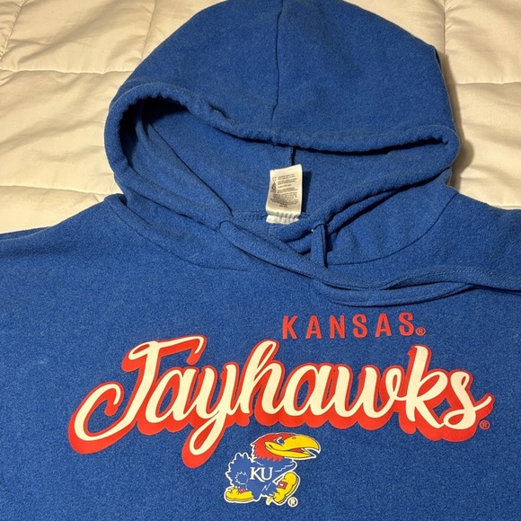 Kansas University KU Blue Jayhawks Pullover Hoodie - Picture 2 of 8